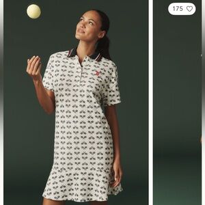 Tretorn x Anthropologie Flare Polo Tennis Pattern Dress